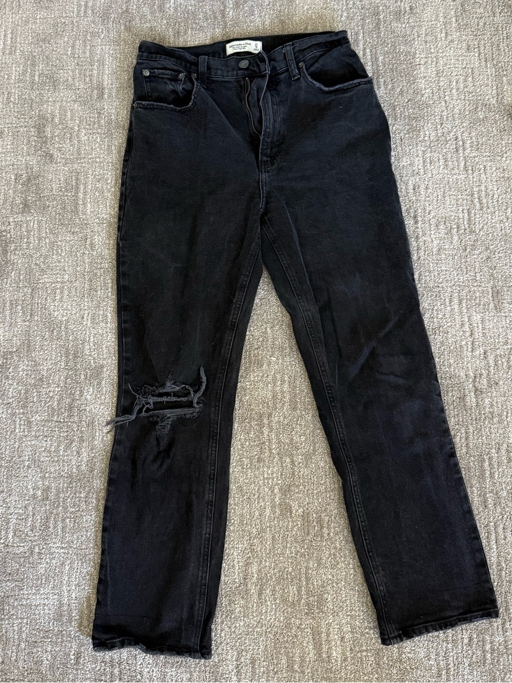 Abercrombie & Fitch Black Straight-Leg Jeans